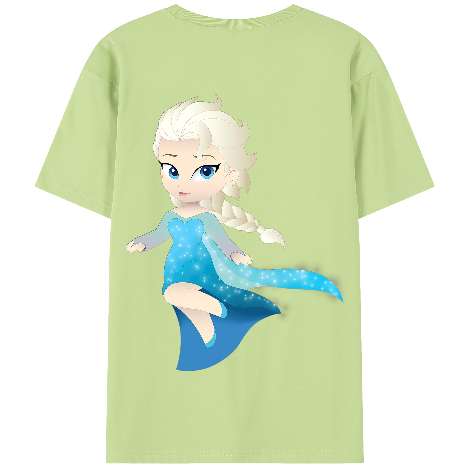 （画像用） アナと雪の女王 アンナ エルサ Frozen Anna Elsa 綿100％半袖Tシャツ（背面プリント）
